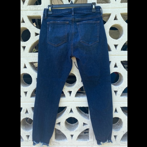 Loft Curvy Skinny jeans w/ chewed hem in deep indigo - Picture 2 of 4
